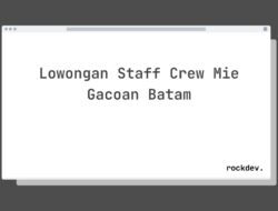 Lowongan Staff Crew Mie Gacoan Batam